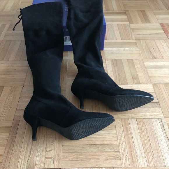 Stuart Weitzman TieModel Suede Over-The-Knee Boots - Picture 3 of 6